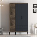 Dulap pentru haine, Hommy Craft, Kumsal PT, 120x47 cm, PAL, Nuc / Antracit