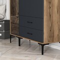 Dulap pentru haine, Hommy Craft, Kumsal PT, 120x47 cm, PAL, Nuc / Antracit
