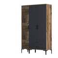 Dulap pentru haine, Hommy Craft, Kumsal PT, 120x47 cm, PAL, Nuc / Antracit
