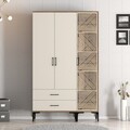 Dulap pentru haine, Hommy Craft, Kumsal PT, 120x47 cm, PAL, Maro/Crem