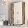 Dulap pentru haine, Hommy Craft, Kumsal PT, 120x47 cm, PAL, Maro/Crem