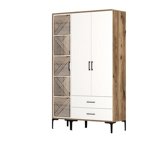 Dulap pentru haine, Hommy Craft, Kumsal PT, 120x47 cm, PAL, Nuc/Alb