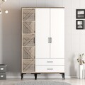 Dulap pentru haine, Hommy Craft, Kumsal PT, 120x47 cm, PAL, Nuc/Alb