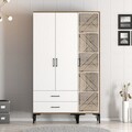 Dulap pentru haine, Hommy Craft, Kumsal PT, 120x47 cm, PAL, Nuc/Alb