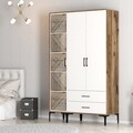 Dulap pentru haine, Hommy Craft, Kumsal PT, 120x47 cm, PAL, Nuc/Alb