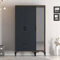 Dulap pentru haine, Hommy Craft, Kumsal RT, 120x47 cm, PAL, Nuc / Antracit