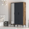 Dulap pentru haine, Hommy Craft, Kumsal RT, 120x47 cm, PAL, Nuc / Antracit