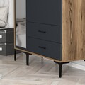 Dulap pentru haine, Hommy Craft, Kumsal RT, 120x47 cm, PAL, Nuc / Antracit