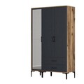 Dulap pentru haine, Hommy Craft, Kumsal RT, 120x47 cm, PAL, Nuc / Antracit