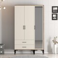 Dulap pentru haine, Hommy Craft, Kumsal RT, 120x47 cm, PAL, Maro/Crem