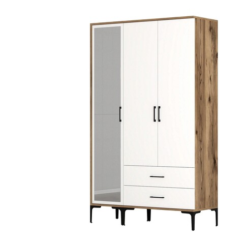 Dulap pentru haine, Hommy Craft, Kumsal RT, 120x47 cm, PAL, Nuc/Alb