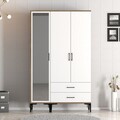 Dulap pentru haine, Hommy Craft, Kumsal RT, 120x47 cm, PAL, Nuc/Alb