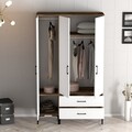 Dulap pentru haine, Hommy Craft, Kumsal RT, 120x47 cm, PAL, Nuc/Alb