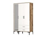 Dulap pentru haine, Hommy Craft, Kumsal RT, 120x47 cm, PAL, Nuc/Alb