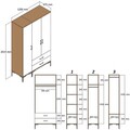 Dulap pentru haine, Hommy Craft, Kumsal RT, 120x47 cm, PAL, Nuc/Alb