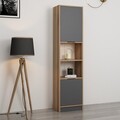Corp biblioteca, Minerva, Elina 2, 45x180x30 cm, PAL, Nuc / Antracit