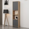 Corp biblioteca, Minerva, Elina 2, 45x180x30 cm, PAL, Nuc / Antracit