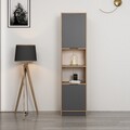 Corp biblioteca, Minerva, Elina 2, 45x180x30 cm, PAL, Nuc / Antracit