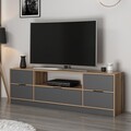 Comoda TV, Minerva, Elina, 180x57x35 cm, PAL, Nuc / Antracit