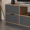 Comoda TV, Minerva, Elina, 180x57x35 cm, PAL, Nuc / Antracit