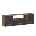 Comoda TV, Minerva, Elina, 180x57x35 cm, PAL, Nuc / Antracit