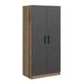 Dulap pentru haine, Minerva, Kale Anthracite Oak, 90x190x52 cm, PAL, Antracit / Stejar