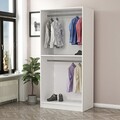Dulap pentru haine, Minerva, Kale Chain White, 90x210x52 cm, PAL, Alb