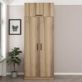 Dulap pentru haine, Minerva, Kale Oak, 90x235x52 cm, PAL, Stejar