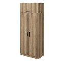 Dulap pentru haine, Minerva, Kale Oak, 90x255x52 cm, PAL, Stejar