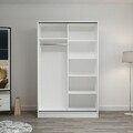 Dulap pentru haine, Minerva, Kale White Stone, 120x190x60 cm, PAL, Alb / Piatra
