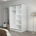 Dulap pentru haine, Minerva, Kale White Stone, 120x190x60 cm, PAL, Alb / Piatra