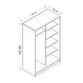 Dulap pentru haine, Minerva, Kale White Stone, 120x190x60 cm, PAL, Alb / Piatra