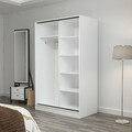 Dulap pentru haine, Minerva, Kale White Stone, 120x210x60 cm, PAL, Alb / Piatra