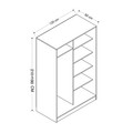 Dulap pentru haine, Minerva, Kale White Stone, 120x210x60 cm, PAL, Alb / Piatra