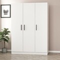 Dulap pentru haine, Minerva, Kale White, 135x190x52 cm, PAL, Alb