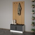 Cuier de perete, Minerva, Noah, 90x210x35 cm, PAL, Antracit