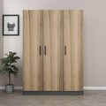 Dulap pentru haine, Minerva, Kale Oak, 135x190x52 cm, PAL, Stejar