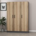 Dulap pentru haine, Minerva, Kale Oak, 135x190x52 cm, PAL, Stejar