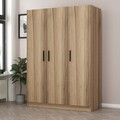 Dulap pentru haine, Minerva, Kale Oak, 135x190x52 cm, PAL, Stejar