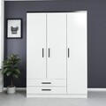 Dulap pentru haine, Minerva, Kale White, 135x190x52 cm, PAL, Alb