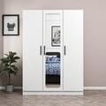 Dulap pentru haine, Minerva, Kale White, 135x190x52 cm, PAL, Alb