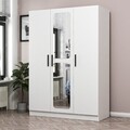 Dulap pentru haine, Minerva, Kale White, 135x190x52 cm, PAL, Alb