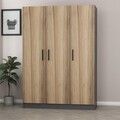 Dulap pentru haine, Minerva, Kale Oak, 135x210x52 cm, PAL, Stejar