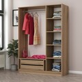 Dulap pentru haine, Minerva, Kale Oak, 135x210x52 cm, PAL, Stejar