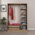 Dulap pentru haine, Minerva, Kale Oak, 135x210x52 cm, PAL, Stejar