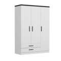 Dulap pentru haine, Minerva, Kale White, 135x210x52 cm, PAL, Alb