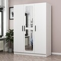 Dulap pentru haine, Minerva, Kale White, 135x210x52 cm, PAL, Alb