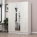 Dulap pentru haine, Minerva, Kale White, 135x190x52 cm, PAL, Alb
