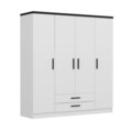 Dulap pentru haine, Minerva, Kale Plus, 180x190x52 cm, PAL, Alb