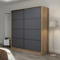Dulap pentru haine, Minerva, Kale, 180x190x52 cm, PAL, Dore / Antracit